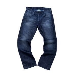 Levi’s 514 Slim Straight Jeans Flap Back Pocket Dark Wash Denim Size 34x32